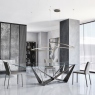 Dining Table In Clear Glass & Graphite Base - Cattelan Italia Skorpio