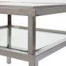 Side Table In Clear Glass & Silver Stainless Steel - Grant