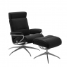Chair & Stool With Star Base In Paloma Leather - Stressless Tokyo