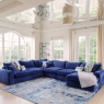 4 Piece RHF Chaise Corner Group In Fabric - Sapphire