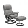 Chair & Stool With Signature Base In Paloma Leather - Stressless Mayfair