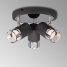 Graphite & Chrome 3 Spotlight Plate Ceiling Light - Spencer