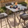 Square Bar Table With Ceramic Glass Top And 4 Bar Chairs - Cuba