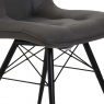 Dining Chair In Grey Fabric & Black Frame - Aston