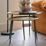 Set Of 2 Coffee Tables In Patterned Metal - Clayton