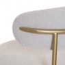 Dining Chair In White Fabric With Gold Legs - Maldives