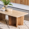 Coffee Table in Mango Wood with Travertine Top - Hickory