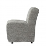 Dining Chair on Wheels In Grey Boucle Fabric - Jefferson