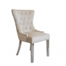 Quilted Back Dining Chair In Velvet Beige - Corinthia