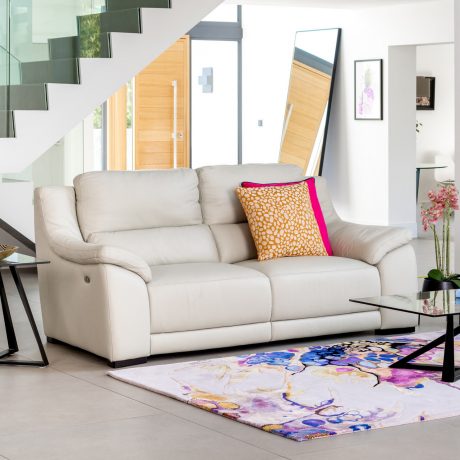 Arezzo white leather sofa