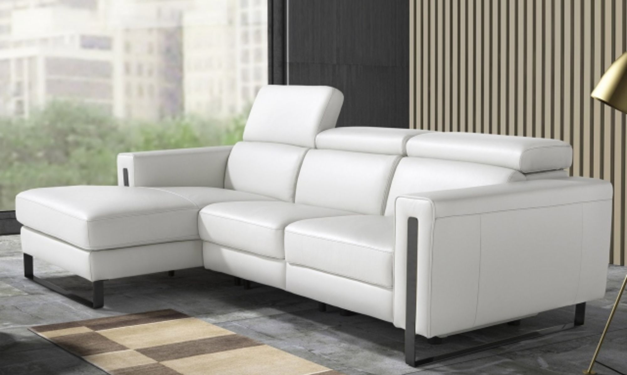White Leather Sofa Fishpools Lifestyle, Modern White Leather Sofa With Chrome Legs