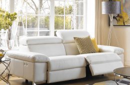Santaro white leather sofa