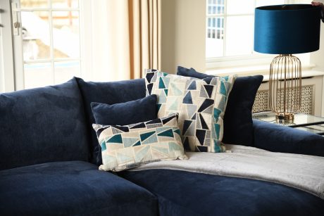 Scatter cushions on a sofa