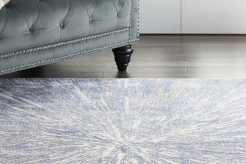 Fishpools silky rug in blue-grey