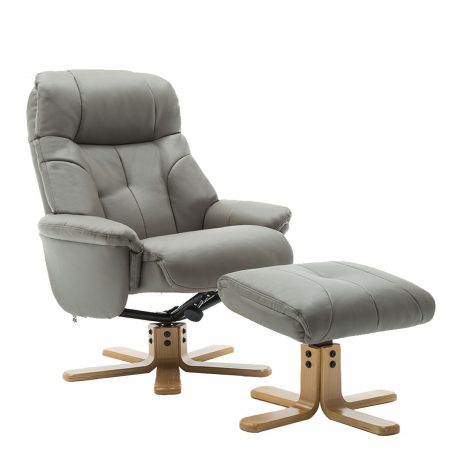 Quebec Swivel Chair & Stool In Leather Effect