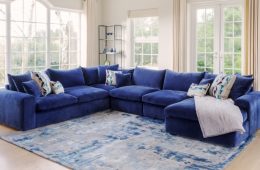 Fabric sofa in living room
