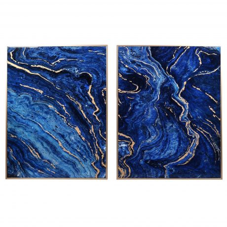 Blue marbel panel set of 2 above fireplace
