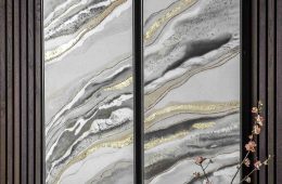 gold and greyscale marble effect framed canvas wall art
