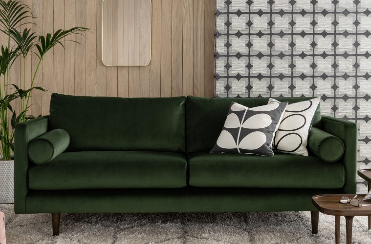 Orla Kiely Mimosa LHF Chaise Sofa In Fabric