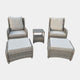 Bahama - Set Of 2 Reclining Garden Chairs With Stools & Side Table