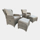 Bahama - Set Of 2 Reclining Garden Chairs With Stools & Side Table