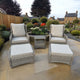 Bahama - Set Of 2 Reclining Garden Chairs With Stools & Side Table