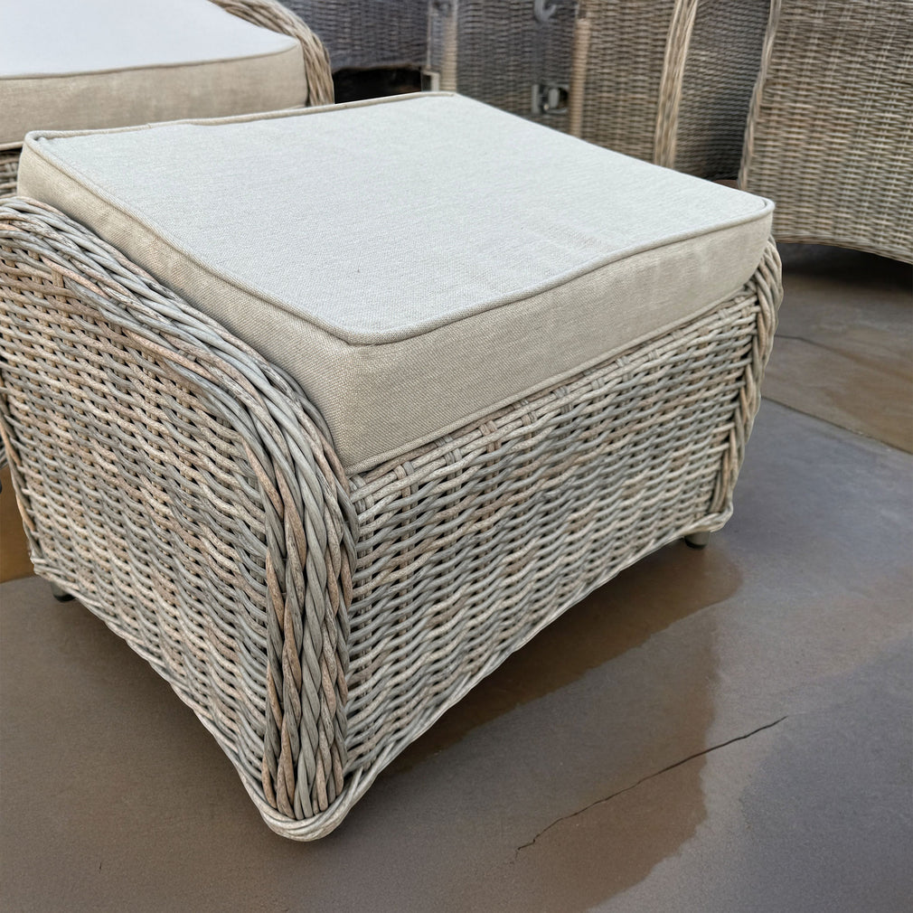 Bahama - Set Of 2 Reclining Garden Chairs With Stools & Side Table