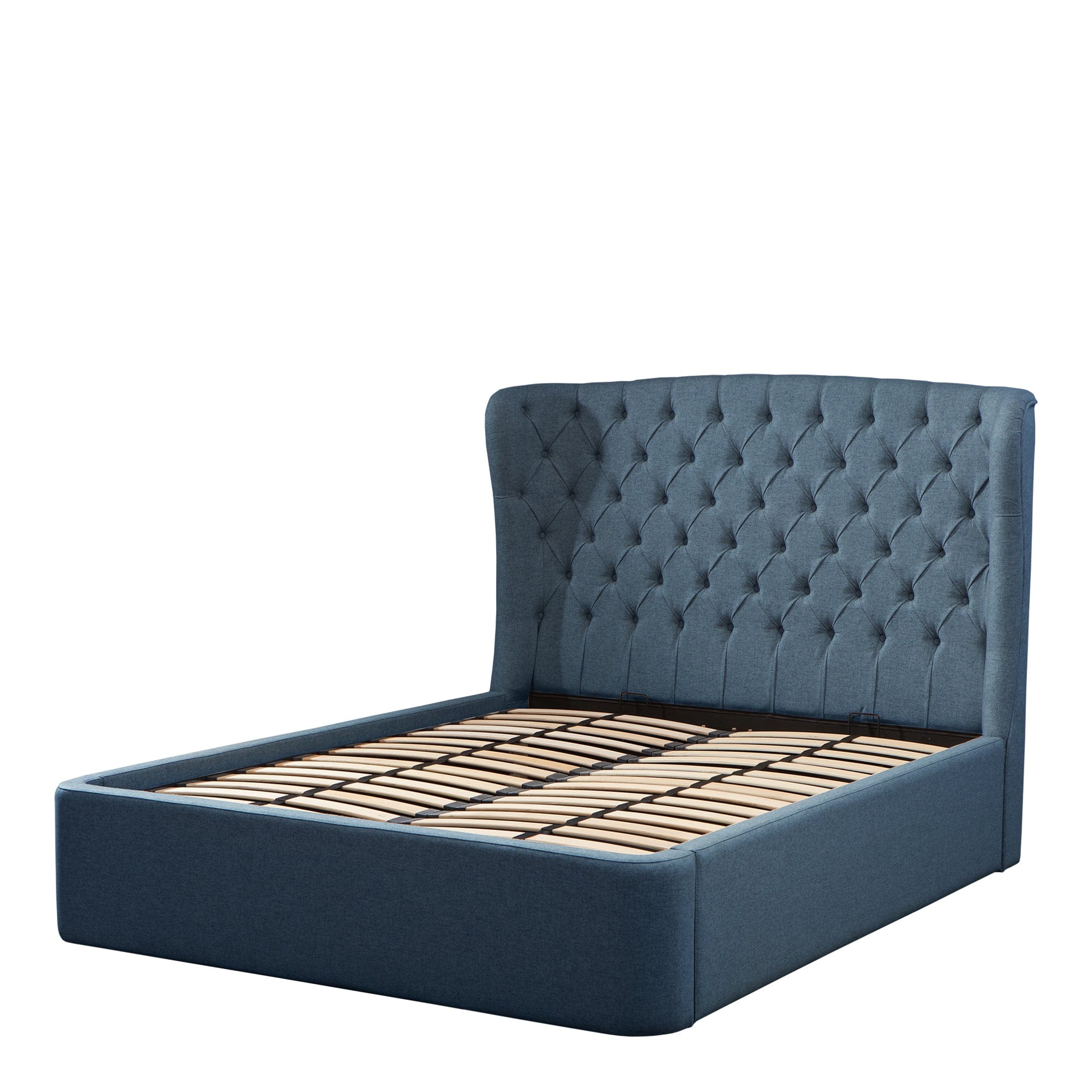 Tempur Holcot - King (150cm) Ottoman Bed Frame in Shetland Navy