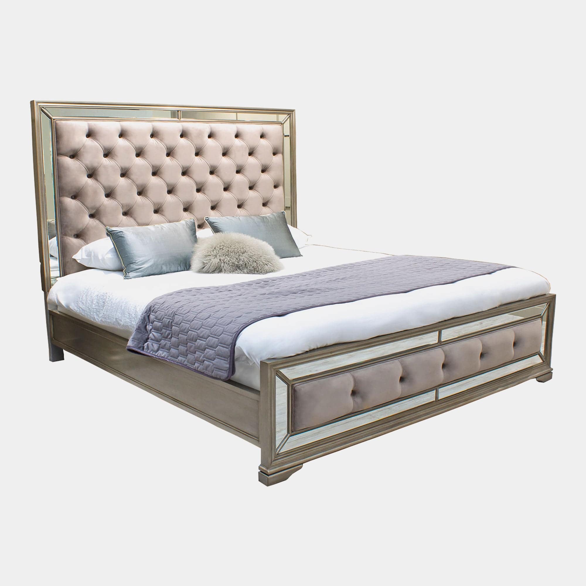 Royale - Bed Frame Eucalyptus/Deep Buttoned 180cm (Super King)