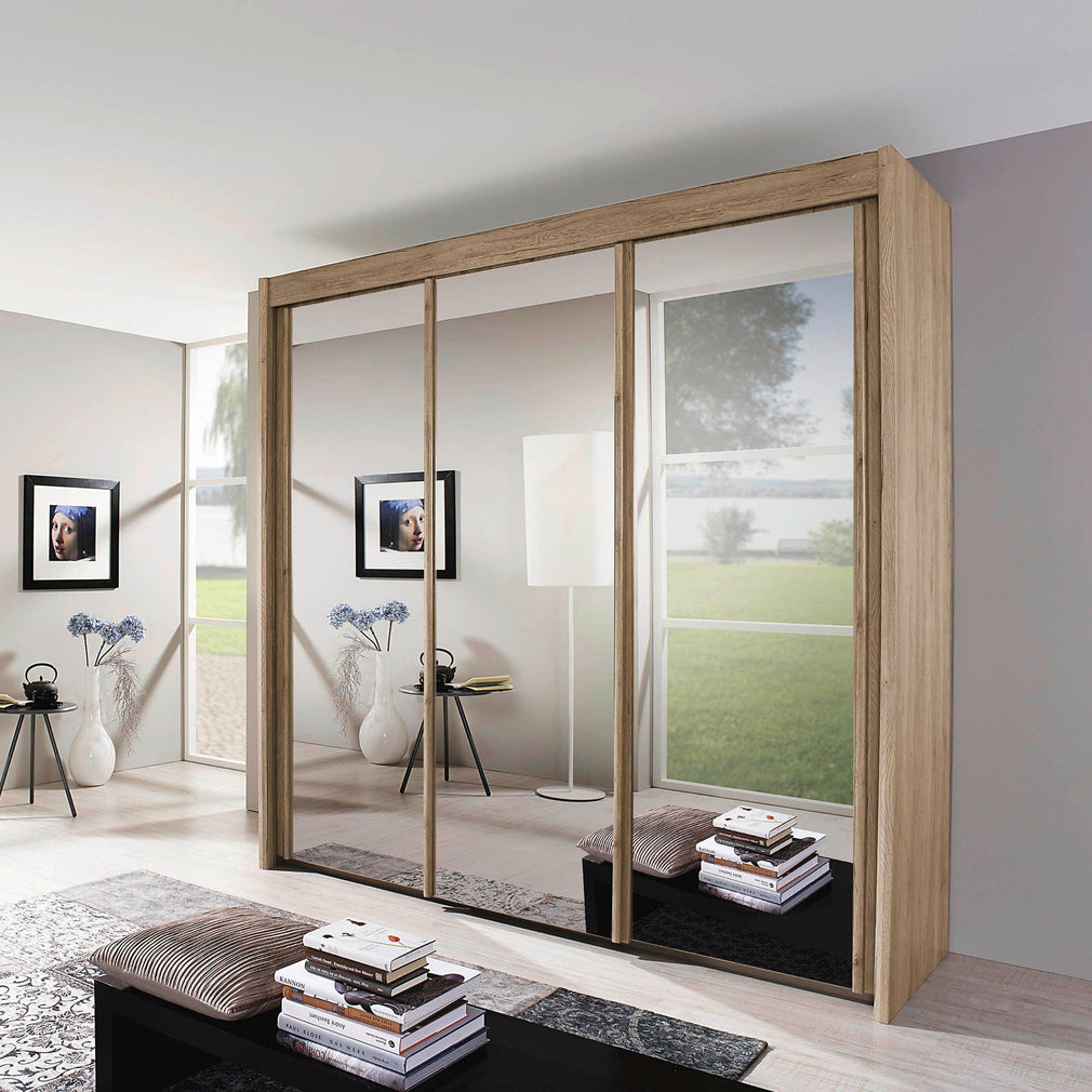 Ascot - 201cm 2 Door Sliding Wardrobe In Sonoma Oak Finish