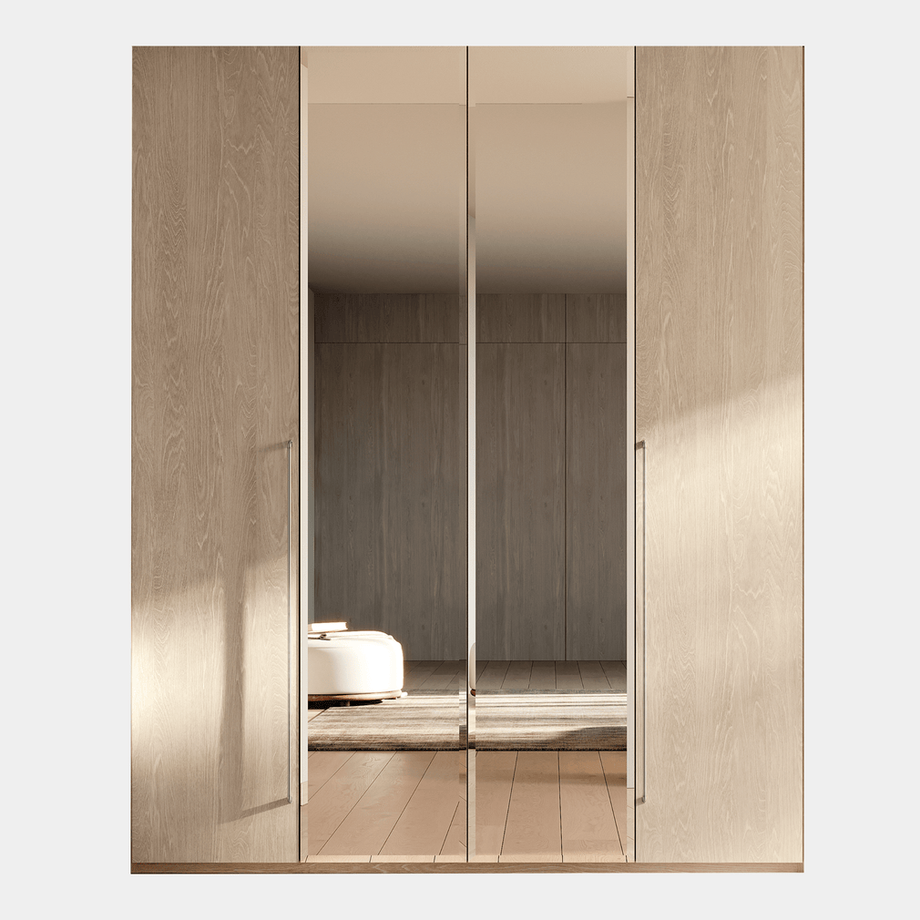 Alaska - Mirrored Wardrobe, Sand Birch