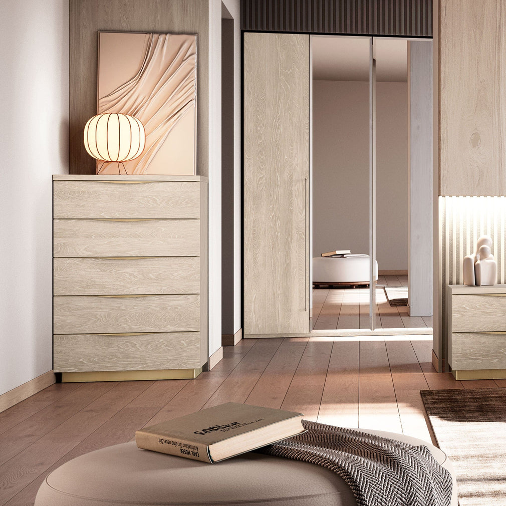 Alaska - Mirrored Wardrobe, Sand Birch