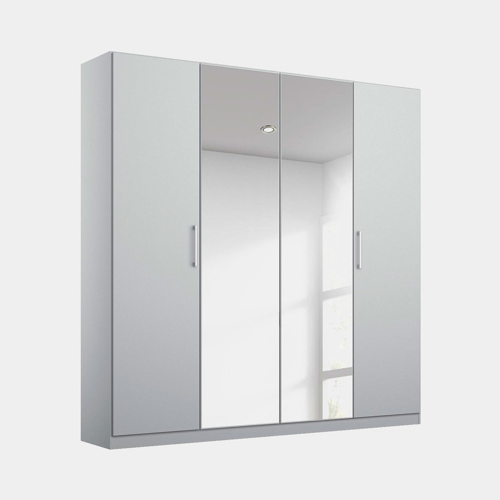 Cologne - Wardrobe With Mirror 181cm 4 Door 2 Mirror