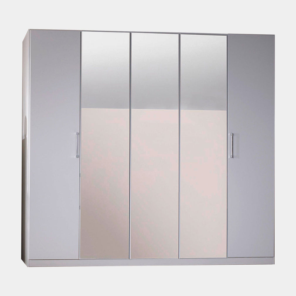 Cologne - Wardrobe With Mirror 226cm 5 Door 3 Mirror