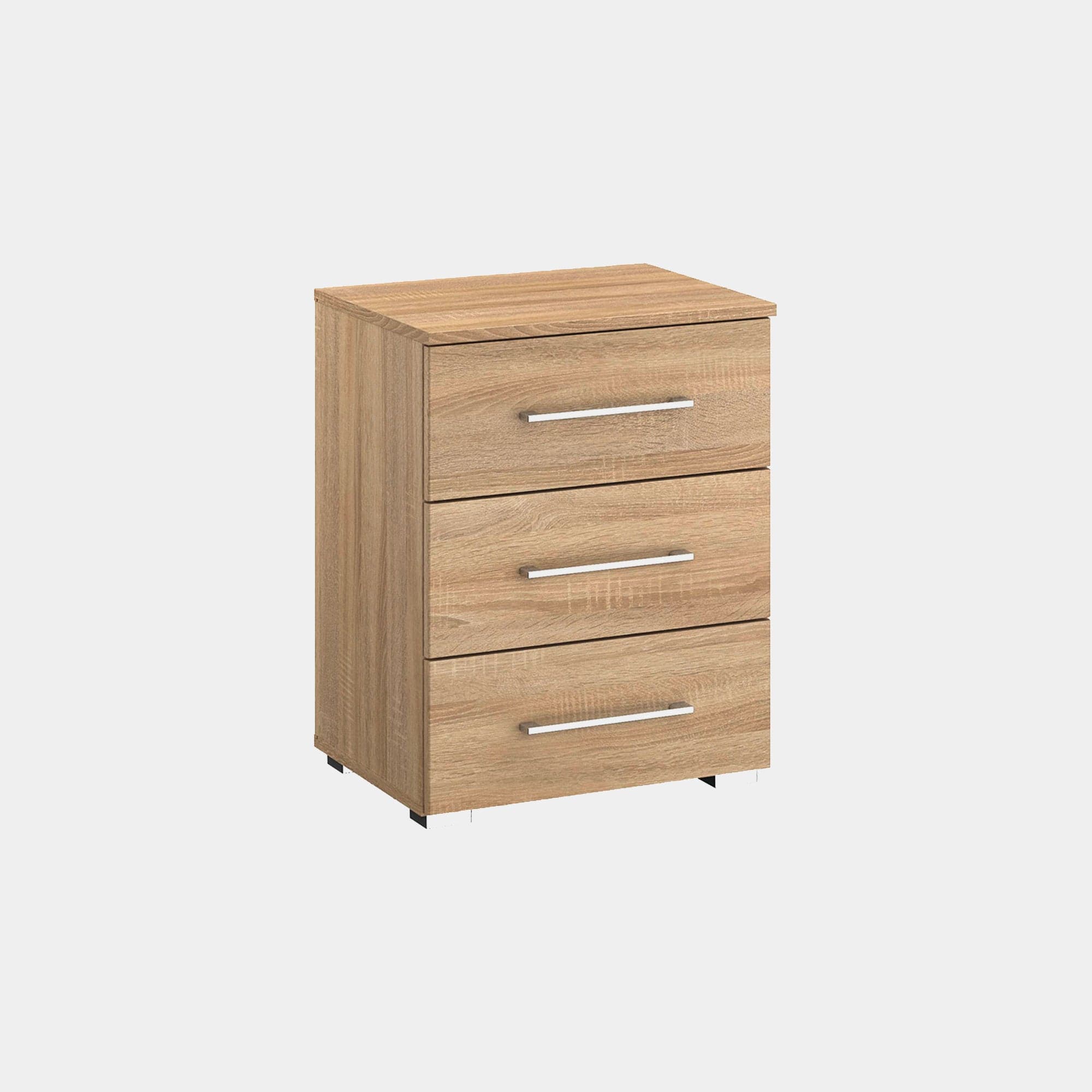 Cologne - 3 Drawer Bedside Table In AD701 Sonoma Oak Front & Carcase