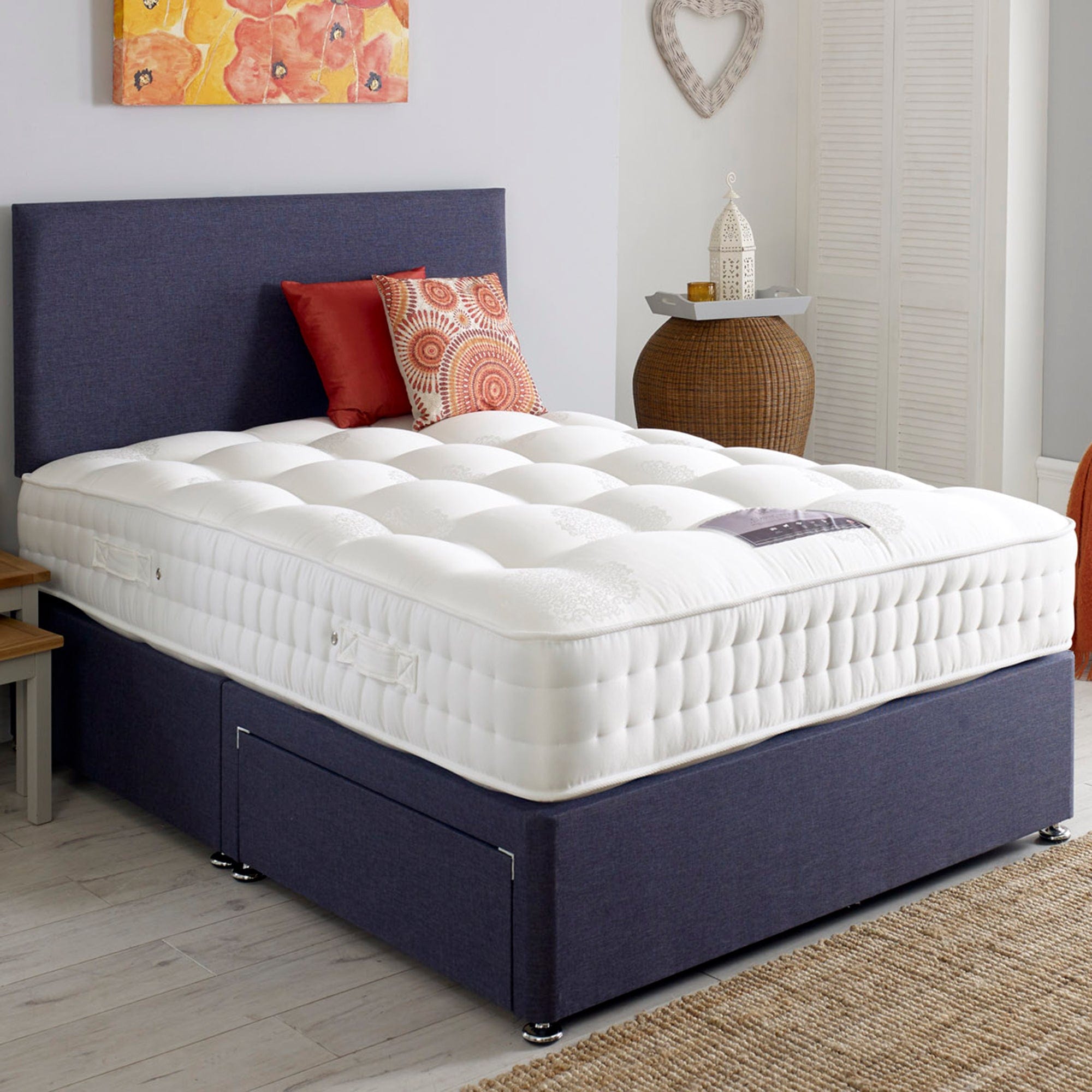 Wool Supreme 1000 - Divan Set Small Double (120cm) P/Top 2 Drawer Divan Set