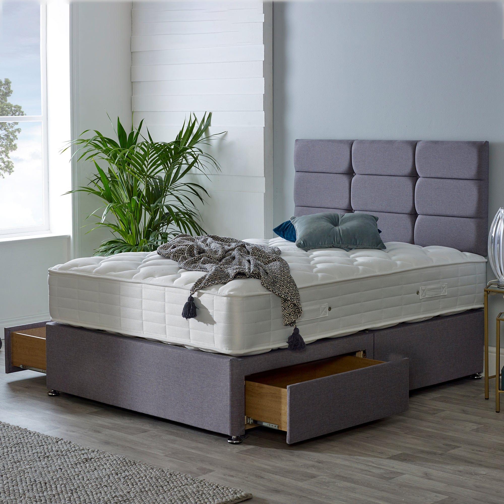 Comfort Deluxe 1000 - Divan Set Double (135cm) P/Top Non Drawer Divan Set