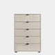 Varnell - 5 Drawer Glass Bedside Table