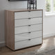 Varnell - 5 Drawer Glass Bedside Table