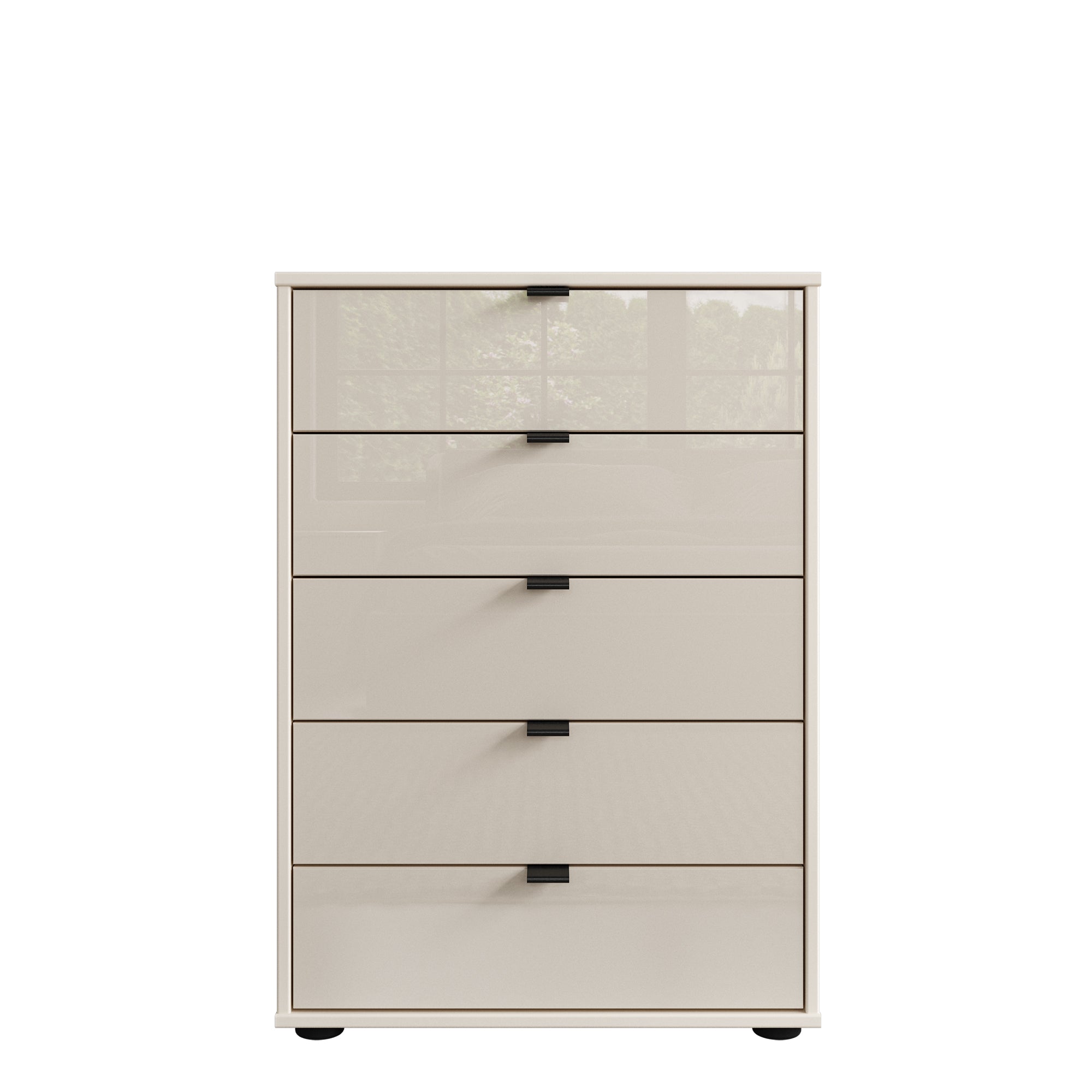 Florida - 5 Drawer Chest (W80cm), Glass Front