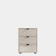 Varnell - 3 Drawer Glass Bedside Table