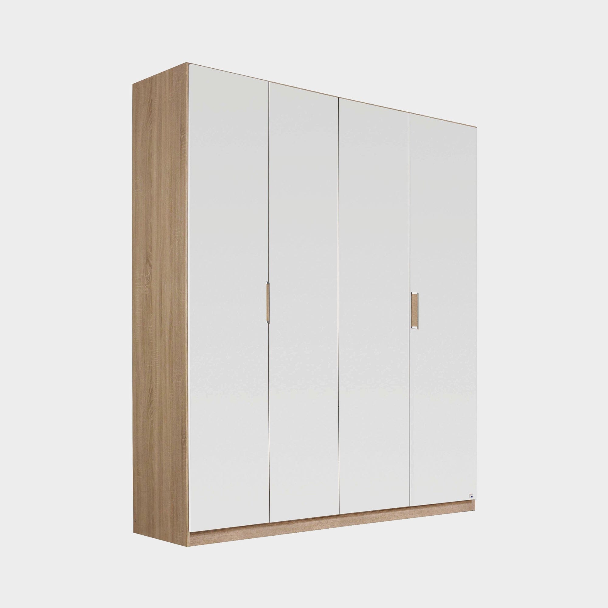 Gamma - 181cm Hinged 4 Door Robe In Glass With Vertical Trim 53G5