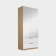 Gamma - Wardrobe With Mirror 91cm 2 Mirror Door 2 Drawer