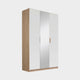 Gamma - 136cm Hinged 3 Door 1 Mirror Robe In Glass With Vertical Trim 52G3