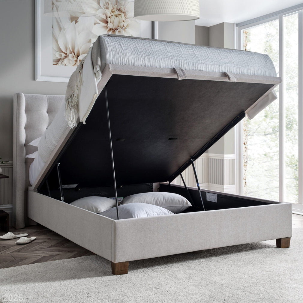 Hazel - Ottoman Bed Frame, Maskat Clay