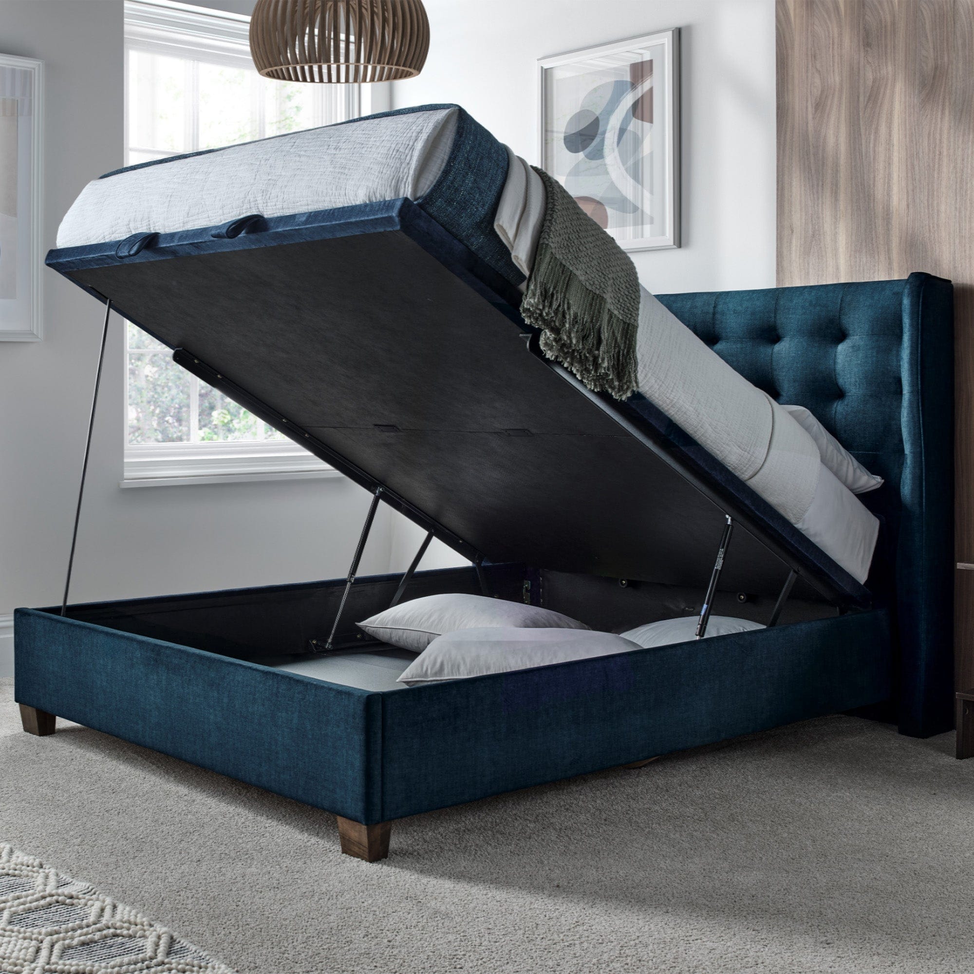 Hazel - Ottoman Bed, Vougue Deep Ocean