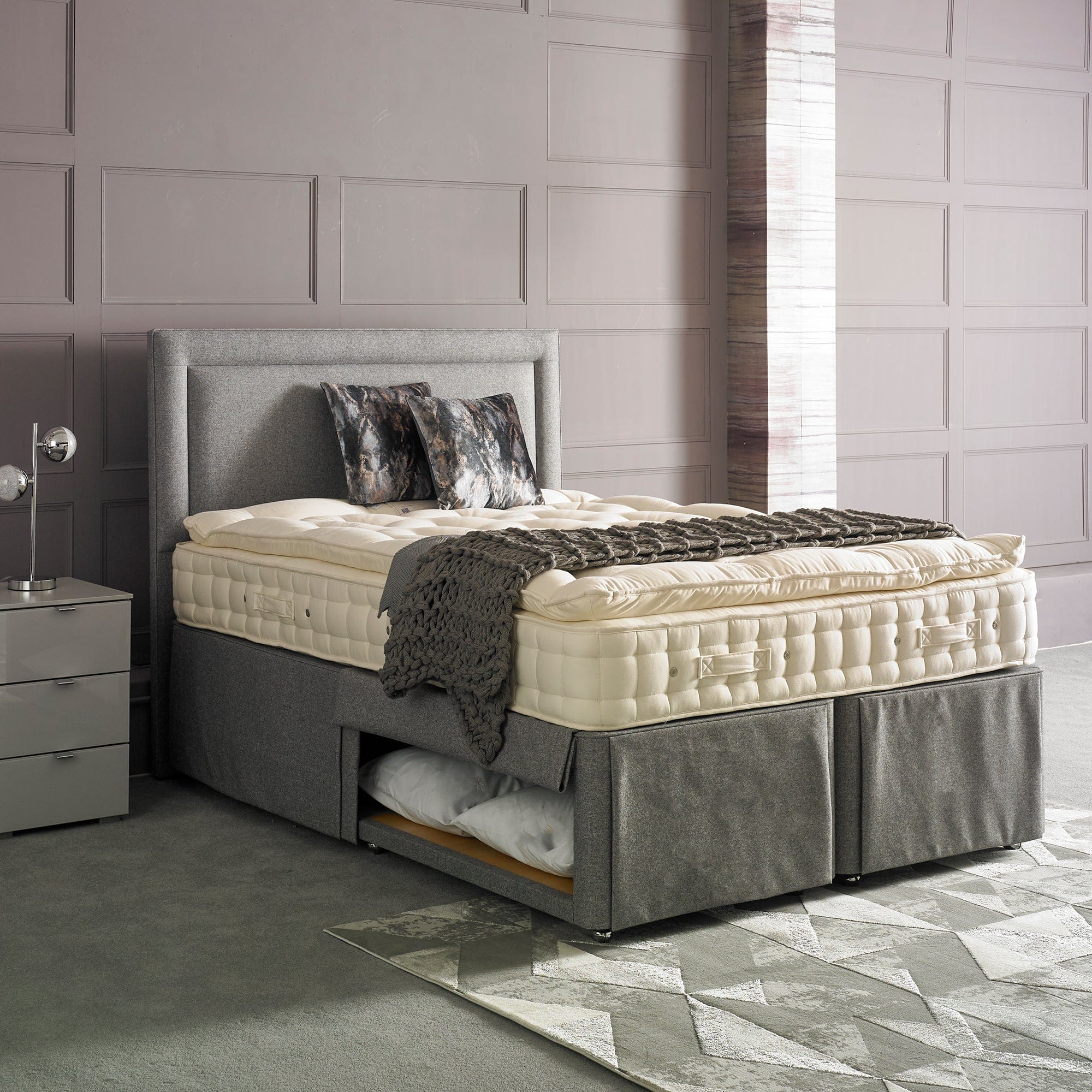 Lavenham Pillow Top - 180cm (Super King) Platform Top Non Storage Divan Set Standard