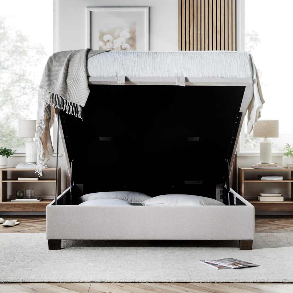 Juniper - 135cm (Double) Ottoman Bed In Maskat Clay