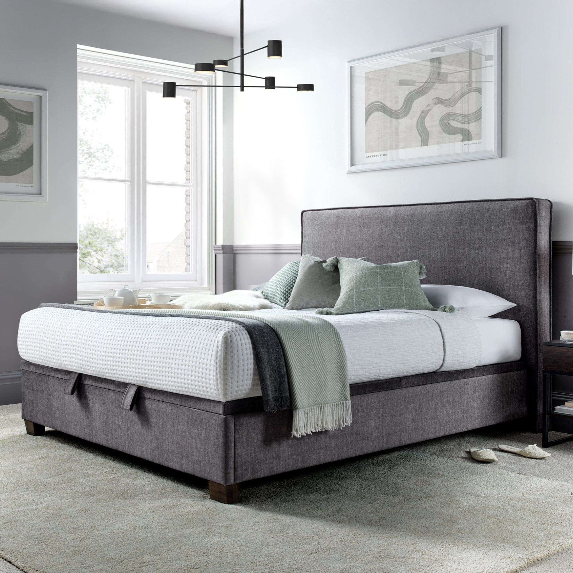 Juniper - 150cm (King) Ottoman Bed  In Vougue Grey