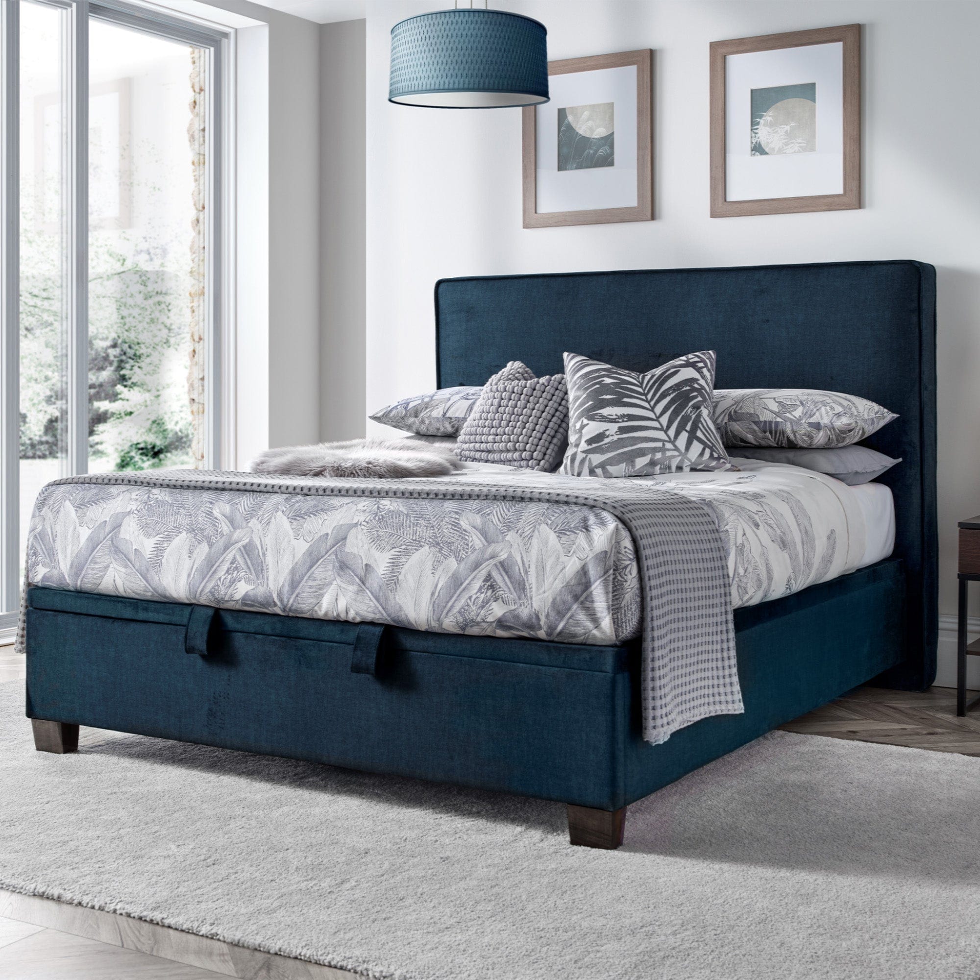Juniper - 180cm (Super King) Ottoman Bed In Vougue Deep Ocean